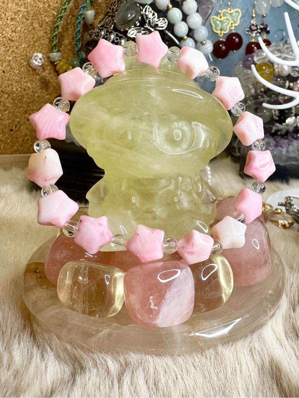 Cute Labubu Citrine Figurine